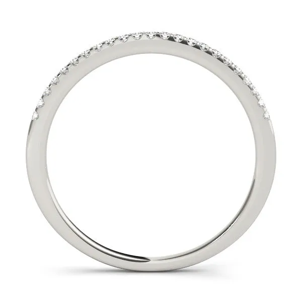 Round Diamond Pavé Set Slim Band with Micro Prong Setting Platinum