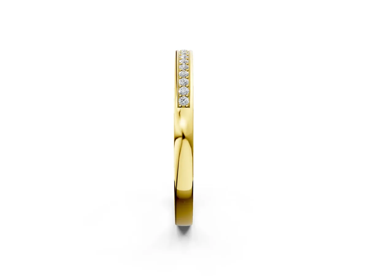 Round Diamond Half Eternity Pavé Band Yellow gold