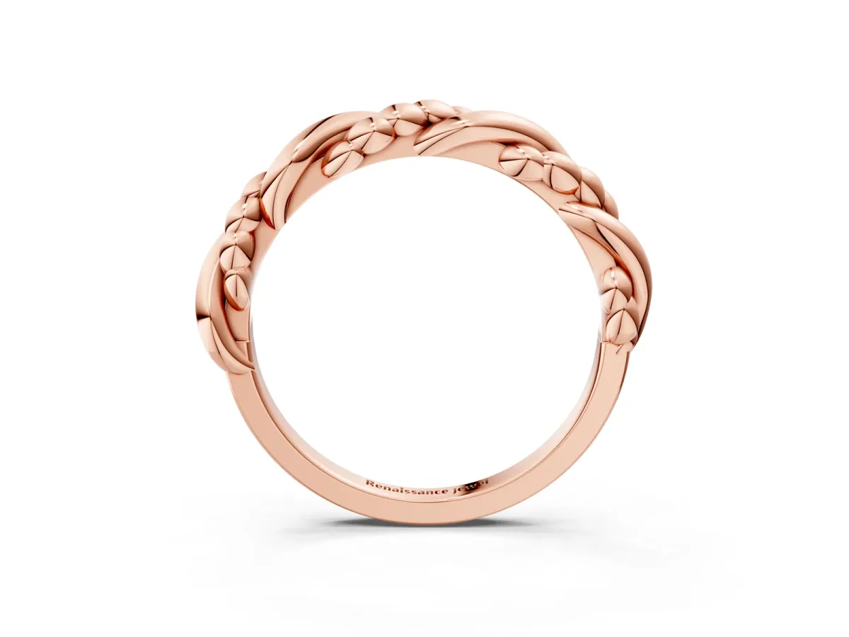 Twisted Rope Solitaire Band Rose gold