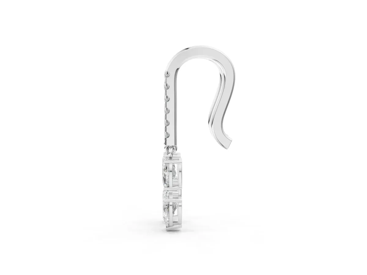 Cushion Cut Diamond Multi-Shape Drop Earrings Platinum