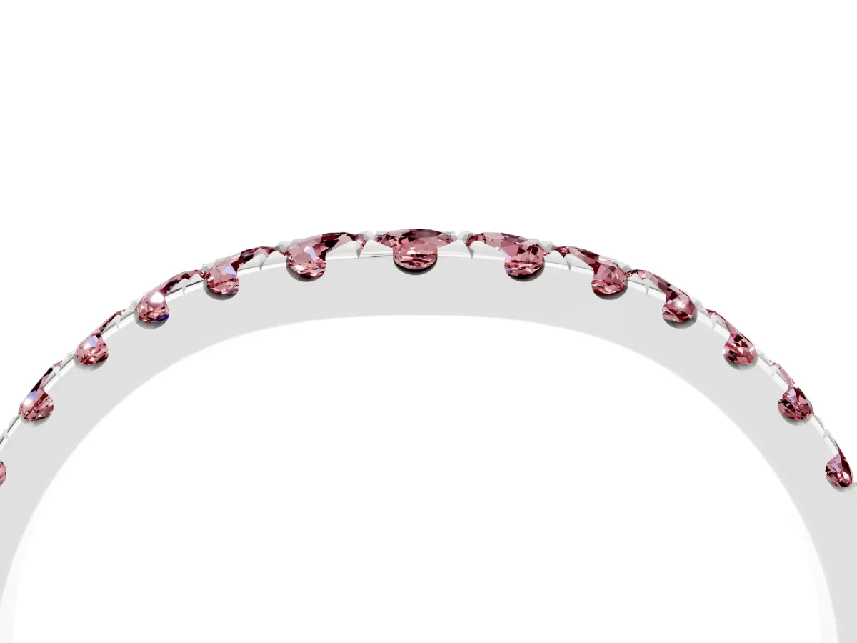 Curved Pavé Round Morganite Wedding Band with Shared Prong Setting Platinum