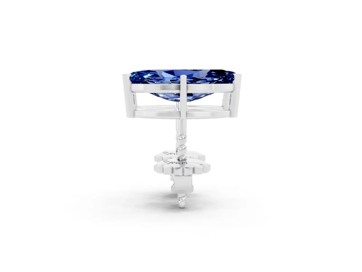Marquise Cut Blue Sapphire Stud Earrings Platinum