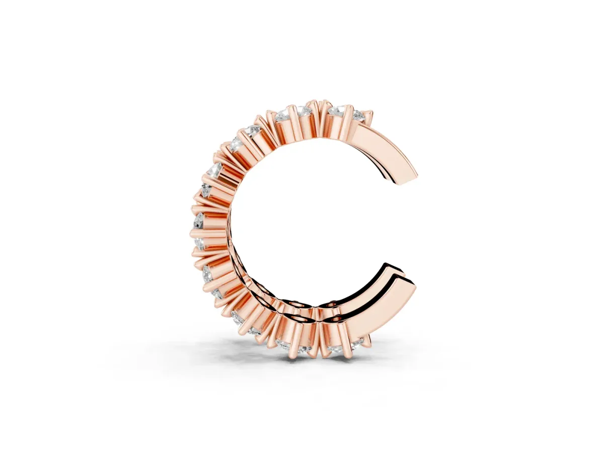 Round Diamond Starlight Ear Cuff Rose gold