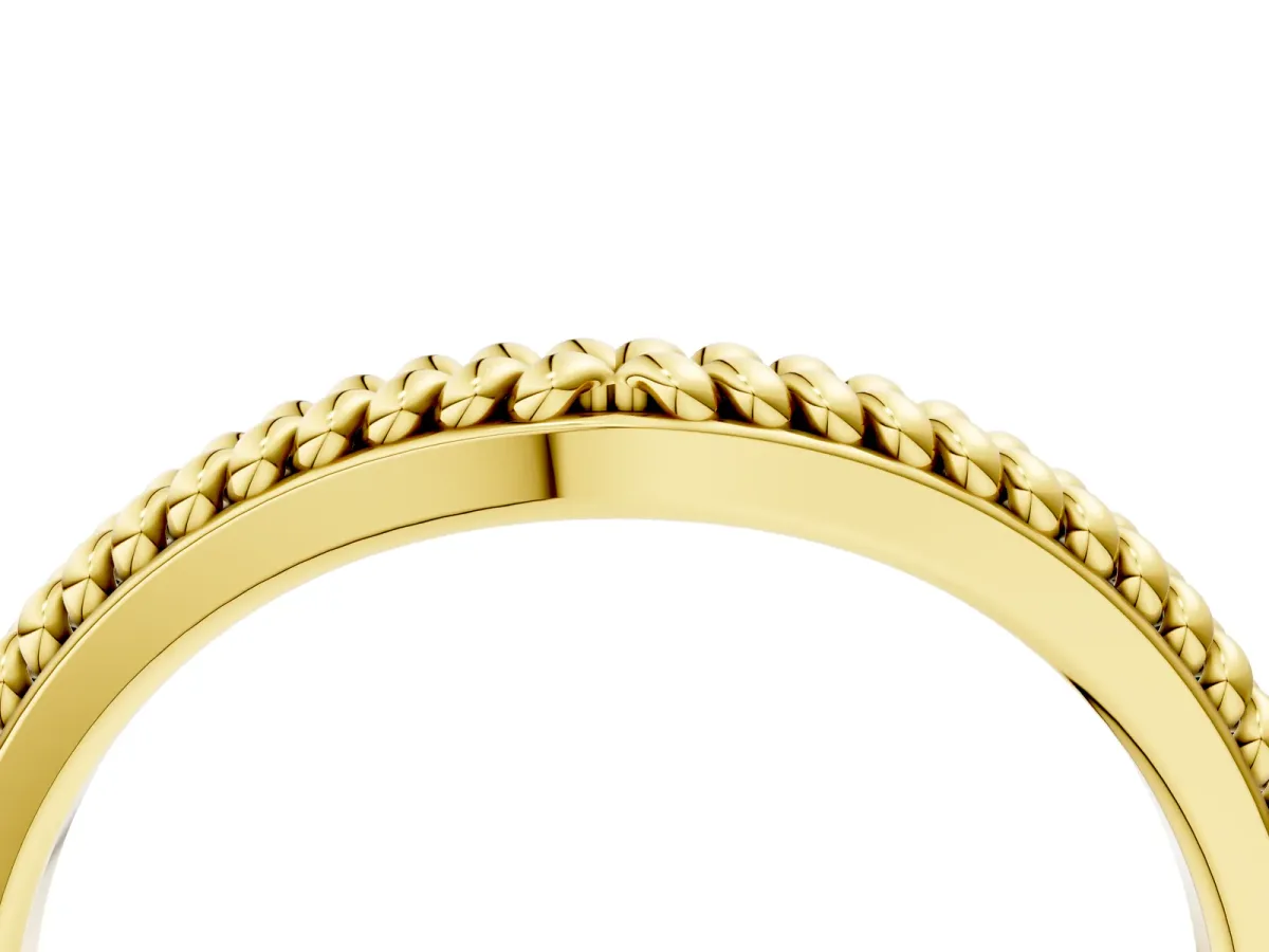 Braided Milgrain White Gold Contour Band Yellow gold