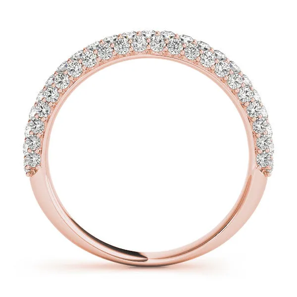 Round Diamond Pave Eternity Band with Shared Prong Setting Rose gold