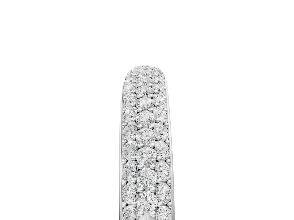 Pavé Round Diamond White Gold Eternity Band Platinum