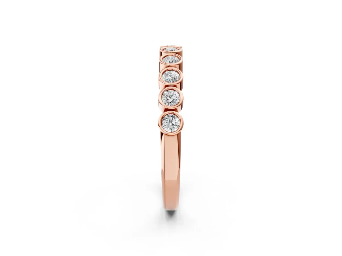 Bezel Set Round Diamond Eternity Band Rose gold