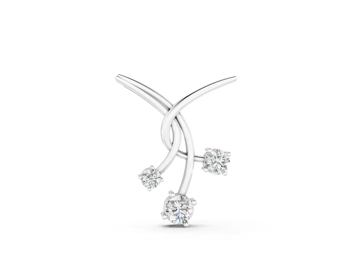 Round Diamond Prong Set Pendant White gold