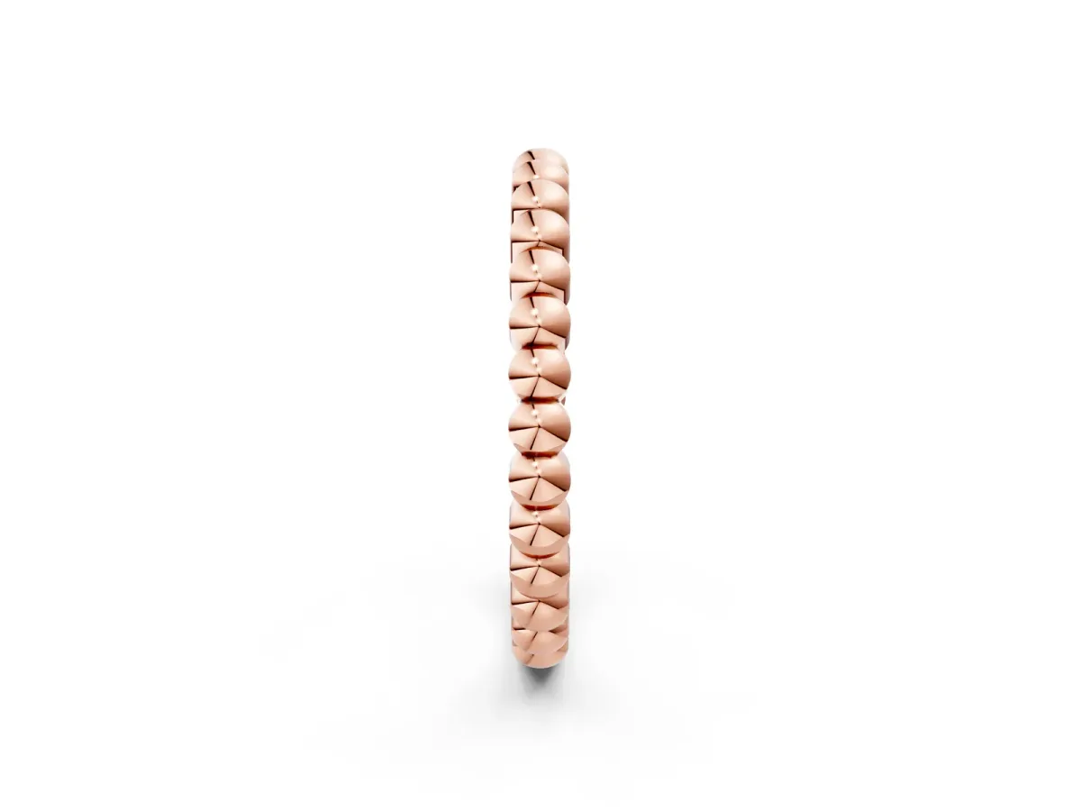 Beaded Round Stone Eternity Band with Bezel Setting Rose gold