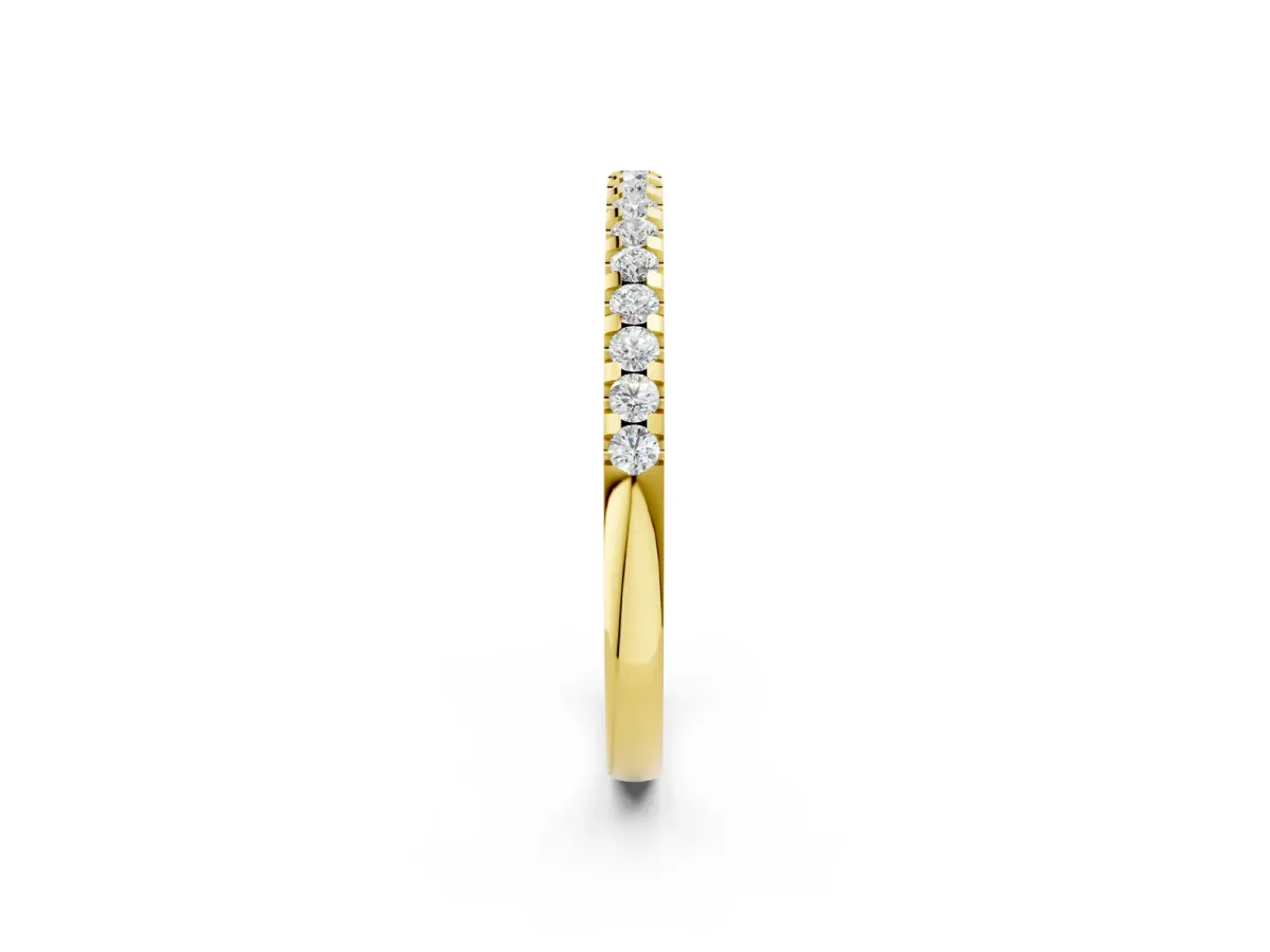 Round Diamond Half Eternity Prong Set Band Yellow gold