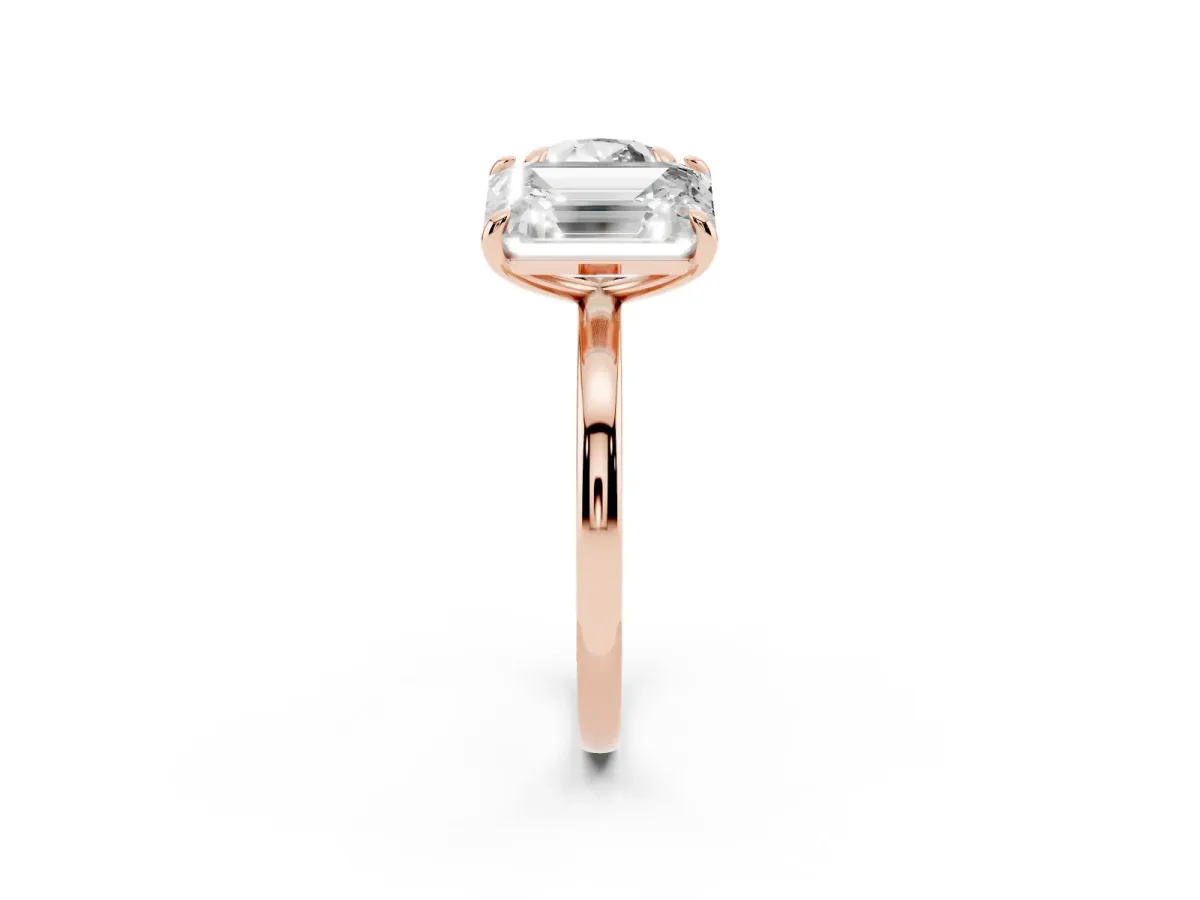 Round and Radiant Toi Moi Ring with Prong Setting and Plain Band Rose gold