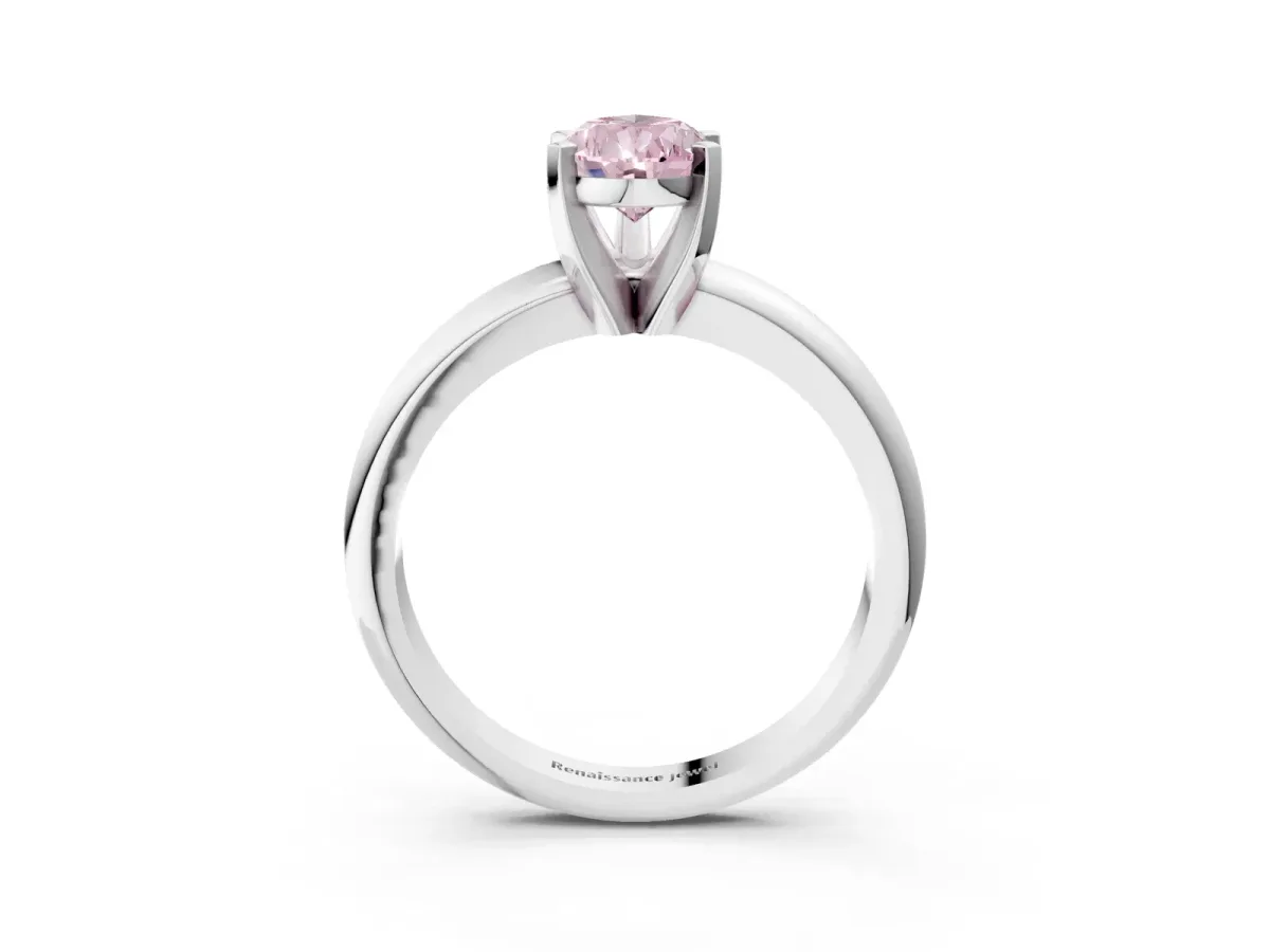 Round Diamond Leaf Eternity Band with Bezel Setting Silver
