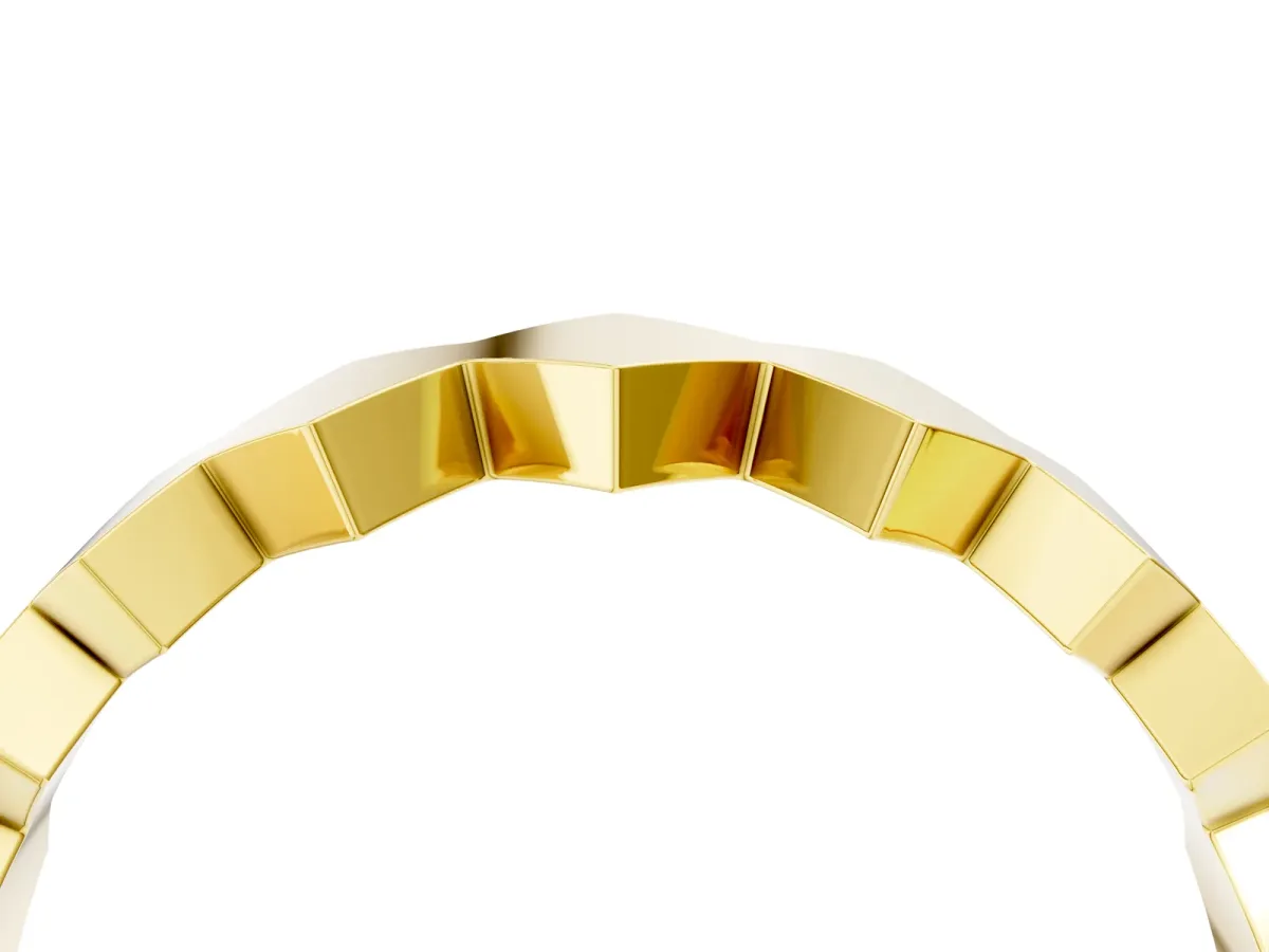 Zigzag Chevron Band with No Stone Yellow gold