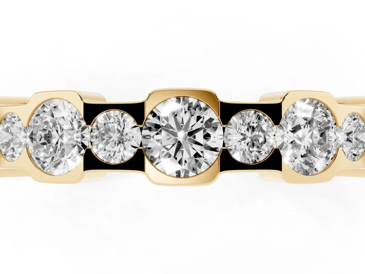 Round Diamond Promise Ring with Round Diamond Accents Yellow gold