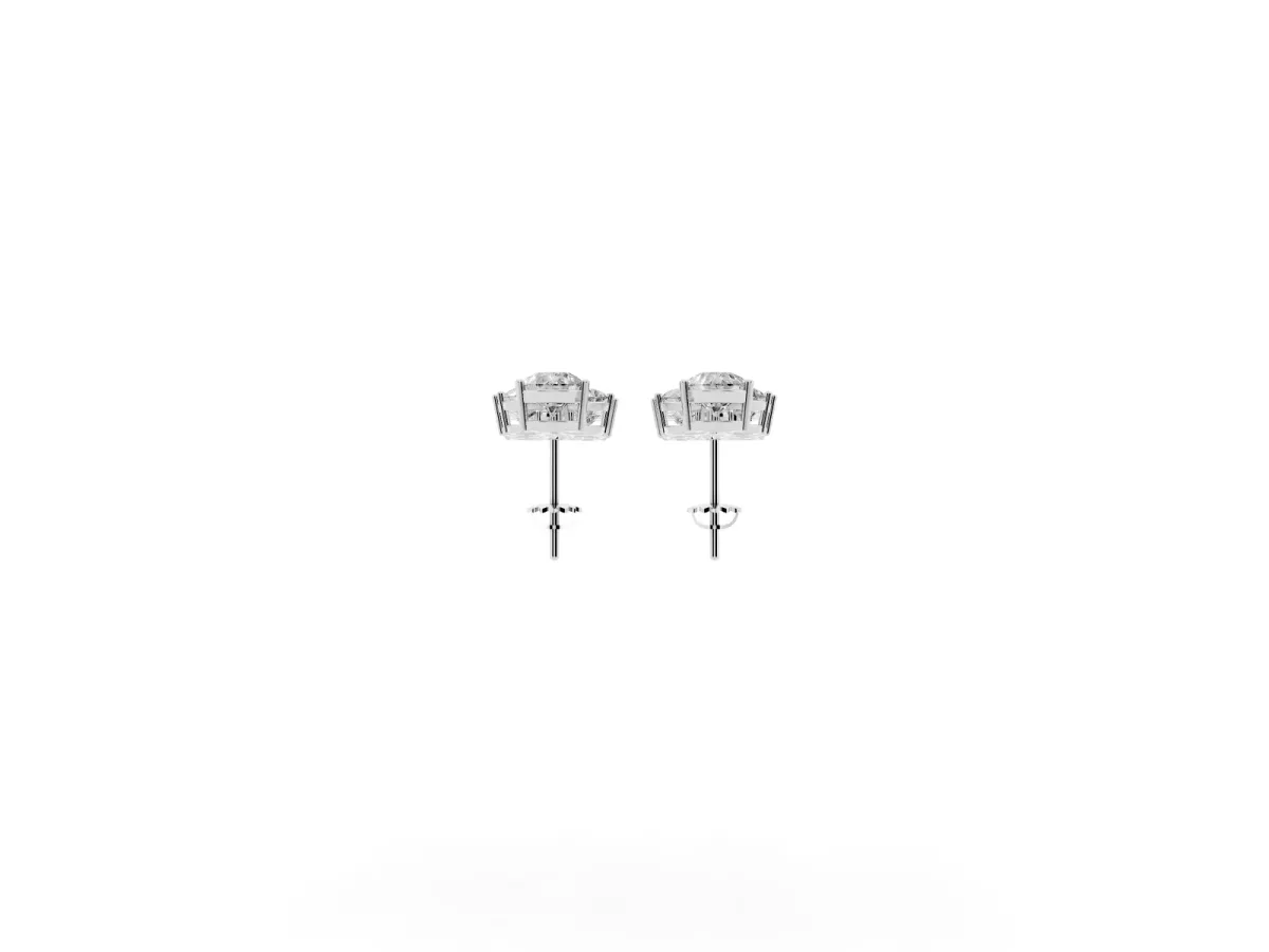 Pear Diamond Cascading Leaf Drop Earrings Platinum
