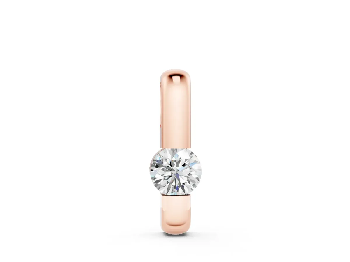 Round Bezel-Set Diamond Pendant Rose gold