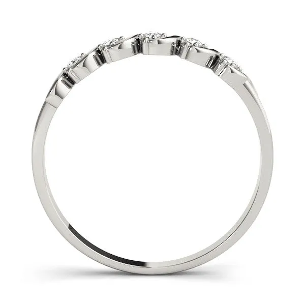 Twisted Prong Round Diamond Channel Band Platinum