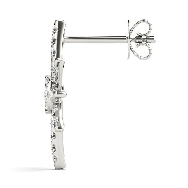 Pavé Diamond Starburst Stud Earrings White gold
