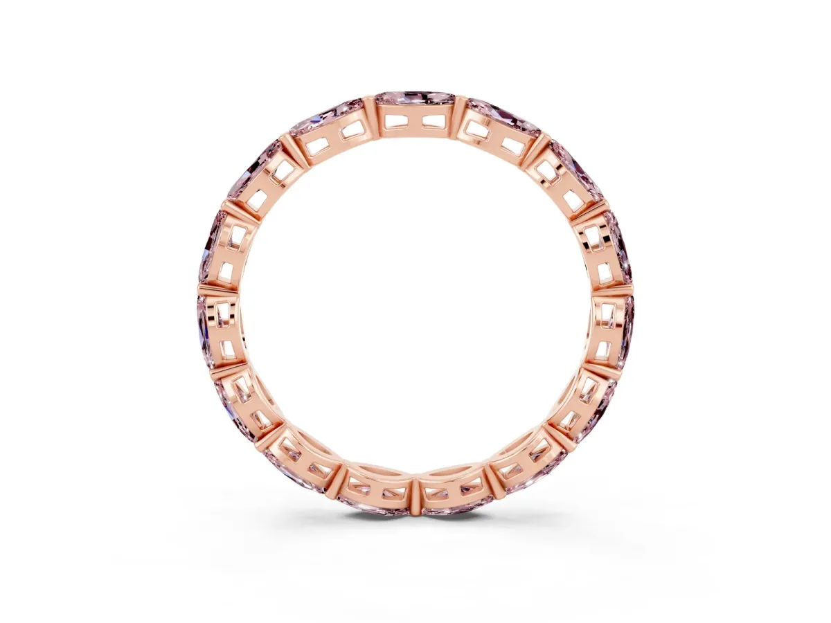 Marquise Morganite Eternity Band with U-Prong Setting Rose gold