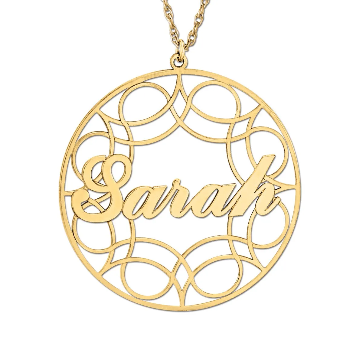 Sarah Round Filigree Pendant White gold