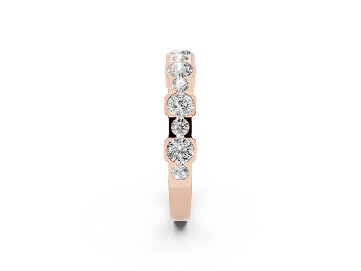 Round Diamond Promise Ring with Round Diamond Accents Rose gold