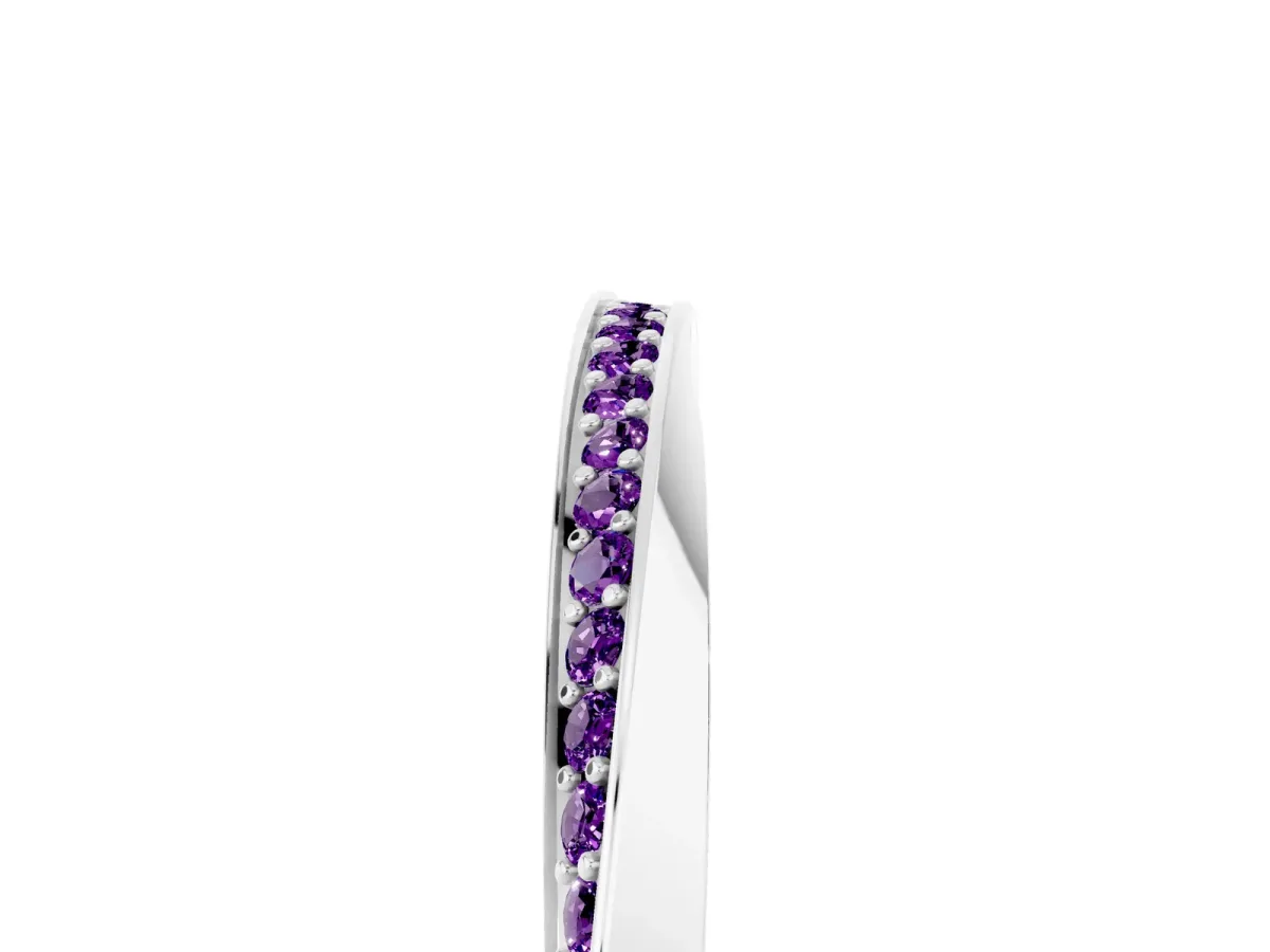 Pavé Round Amethyst Twist Band White gold