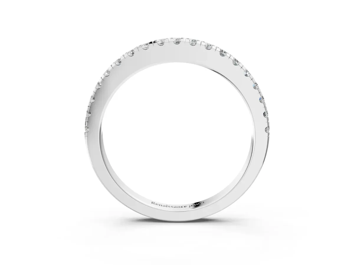 Round Diamond Pavé Eternity Band with U-Prong Setting Platinum