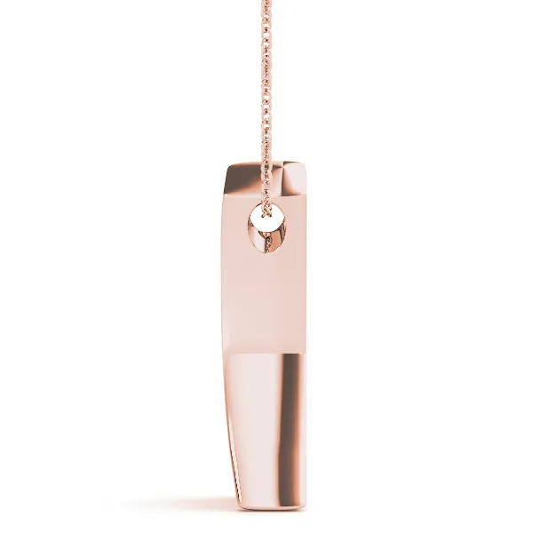 Channel Set Round Diamond V-Prong Pendant Rose gold