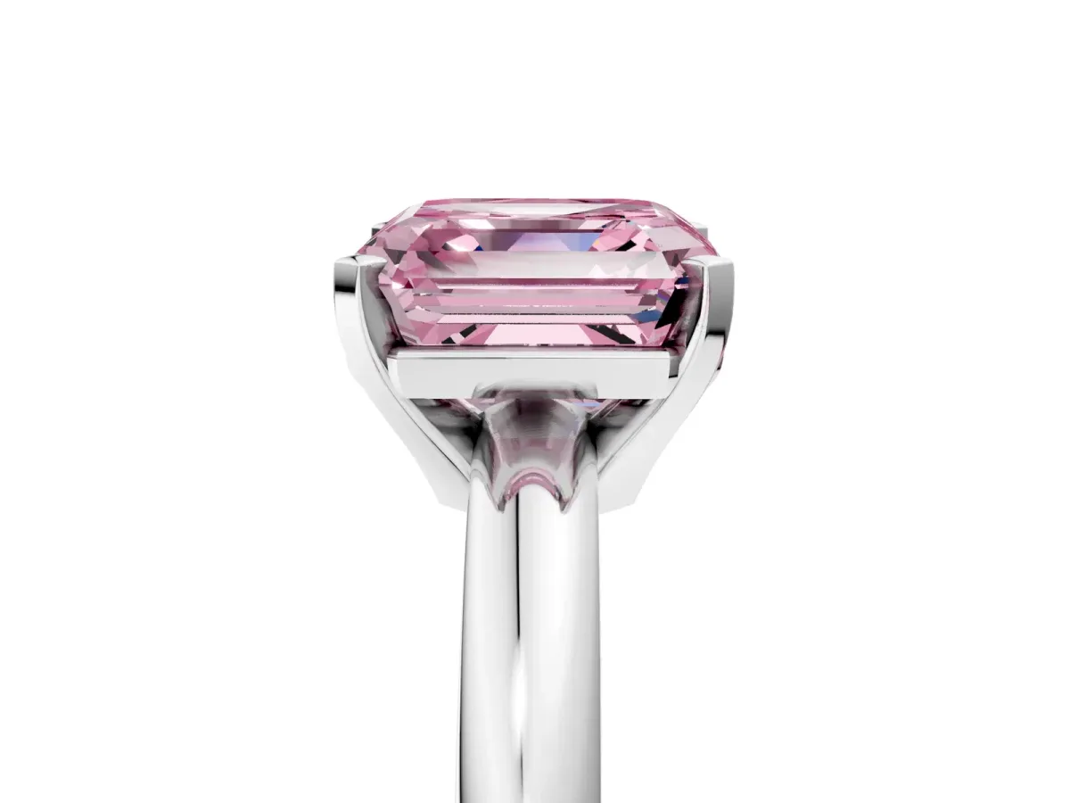 Princess Diamond Channel Set Mens Ring Rose gold