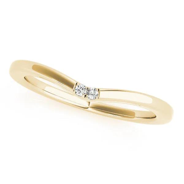 Round Diamond Bypass Solitaire Band with Bezel Setting Yellow gold