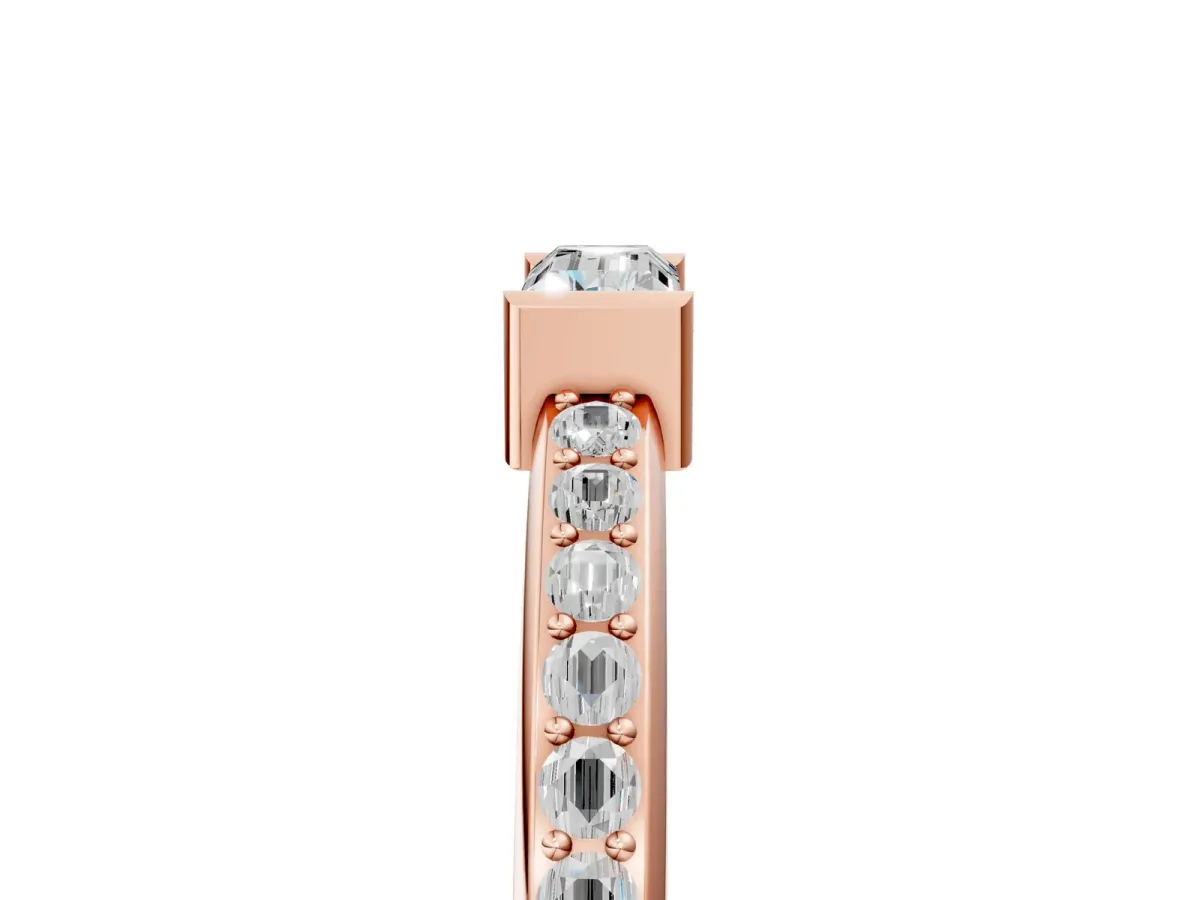 Baguette Diamond Pavé Band with Bar Setting Rose gold