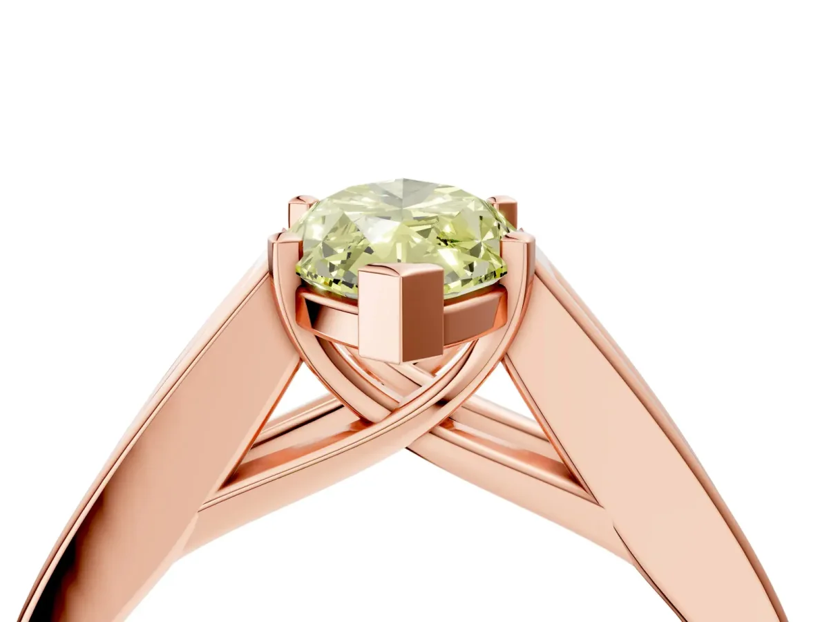 Fancy Yellow Marquise Cut Cut Channel Set Solitaire Ring with Four-Prong Setting Rose gold