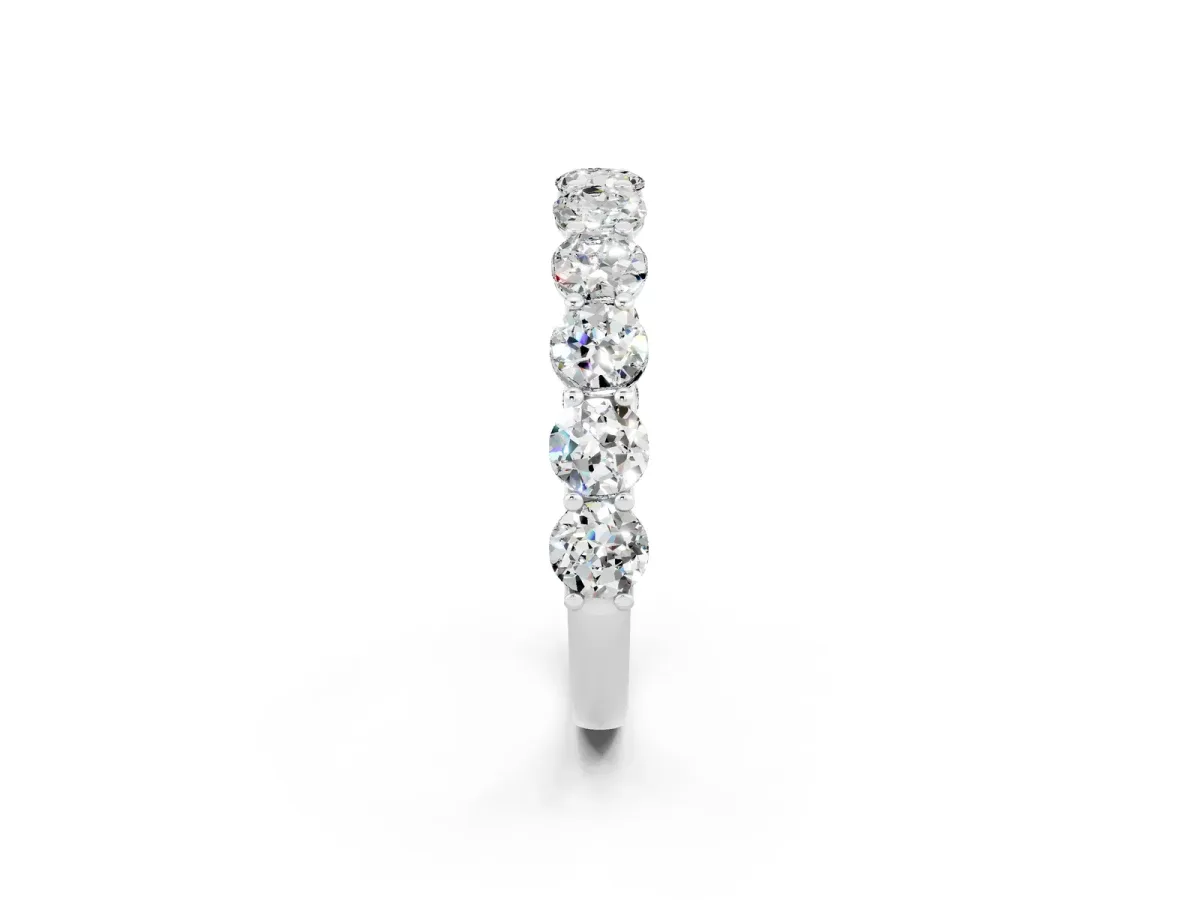 Round Moissanite Shared Prong Eternity Band Platinum