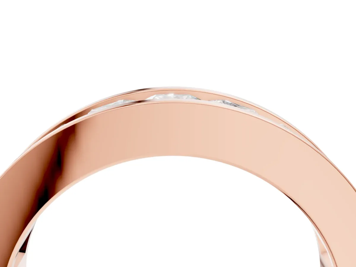Princess Cut Eternity Band with Channel Set Rose gold