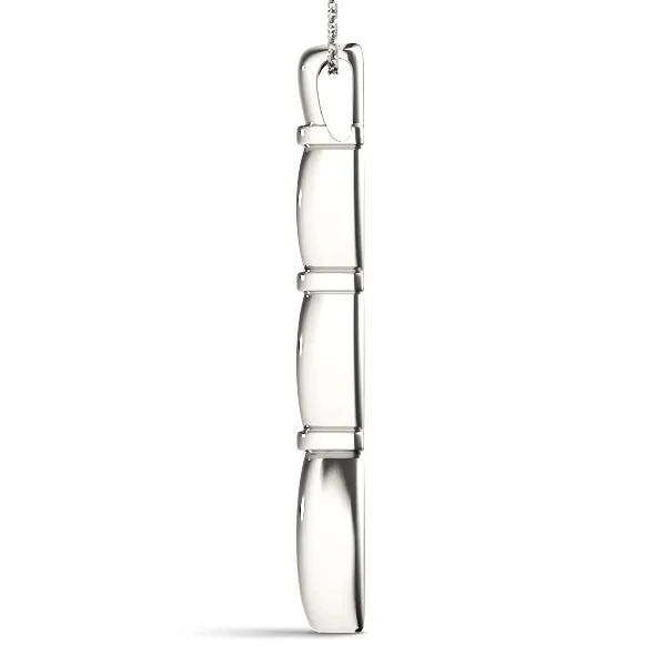 Marquise Diamond Bar Pendant with Bezel Setting Silver