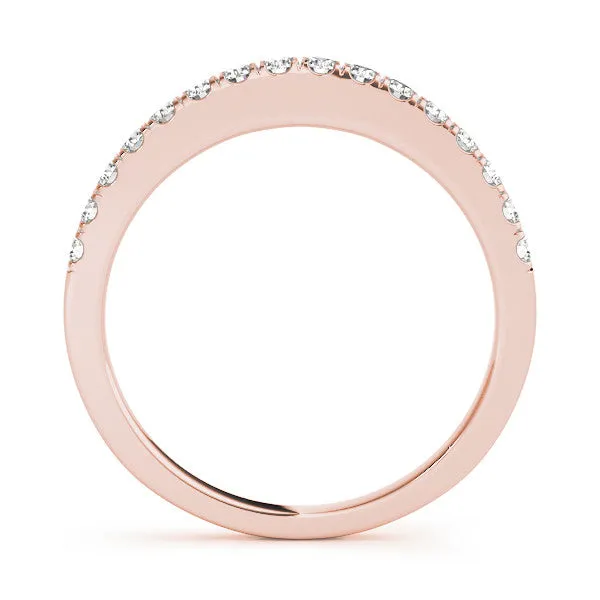 Round Diamond Pavé Set Eternity Band with Shared Prong Setting Rose gold