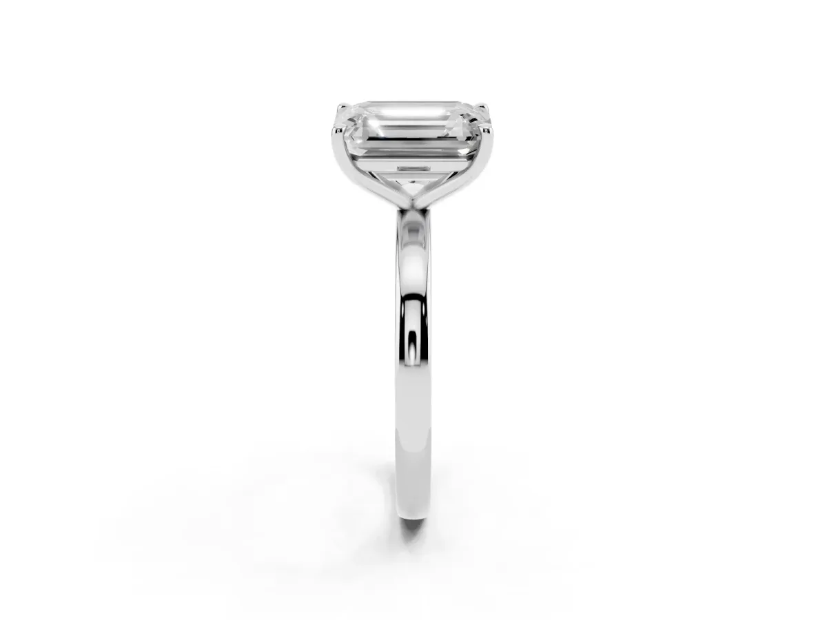 Pear Cut and Emerald Cut Toi Moi Ring with Prong Setting Platinum