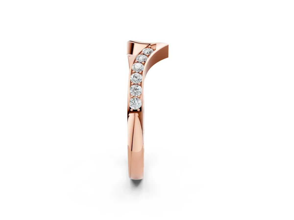 Chevron Diamond Pavé Twist Band Rose gold