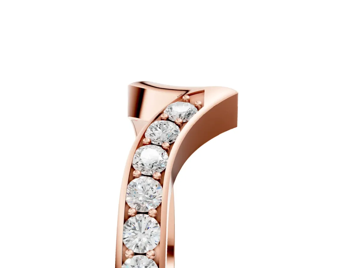 Chevron Diamond Pavé Twist Band Rose gold