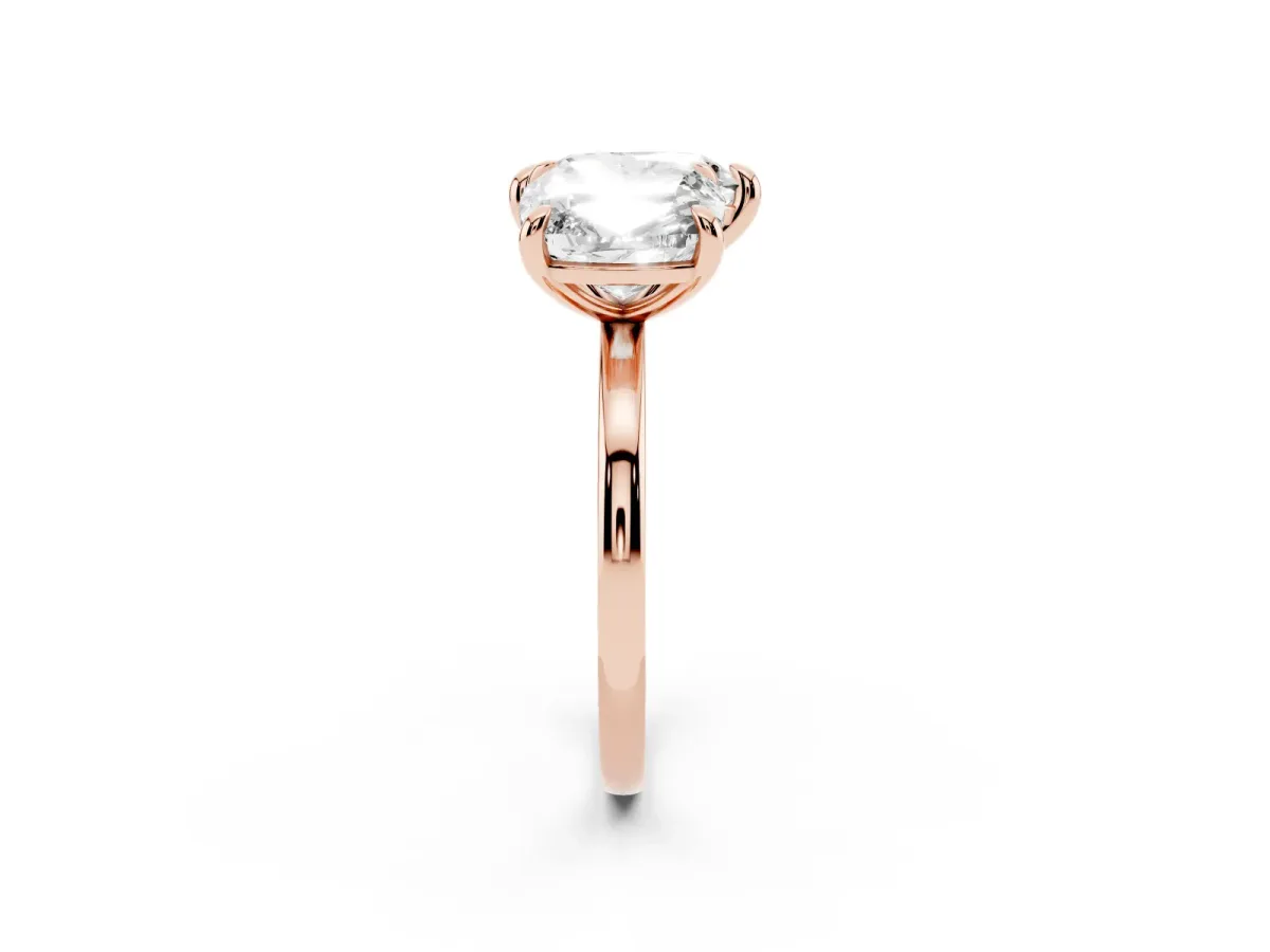 Cushion and Heart Toi Moi Ring with Prong Setting and Plain Band Rose gold