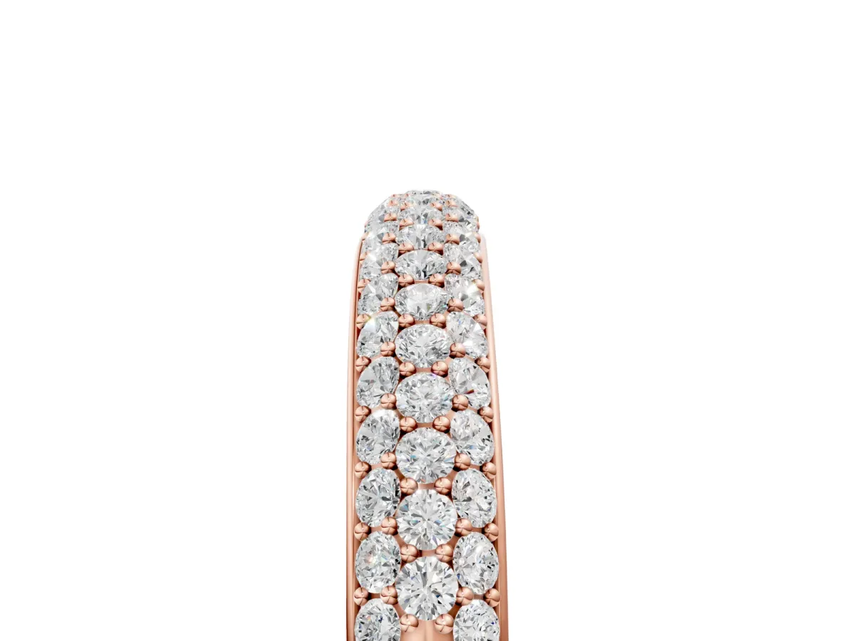 Pavé Round Diamond White Gold Eternity Band Rose gold