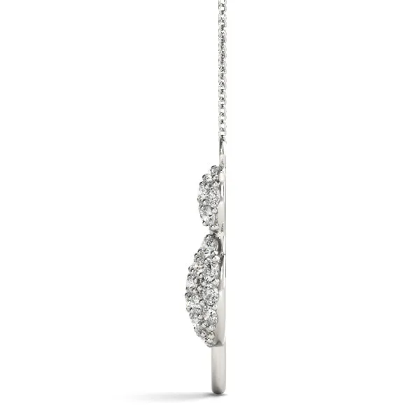 Pavé Round Prong Set Cat Pendant Silver