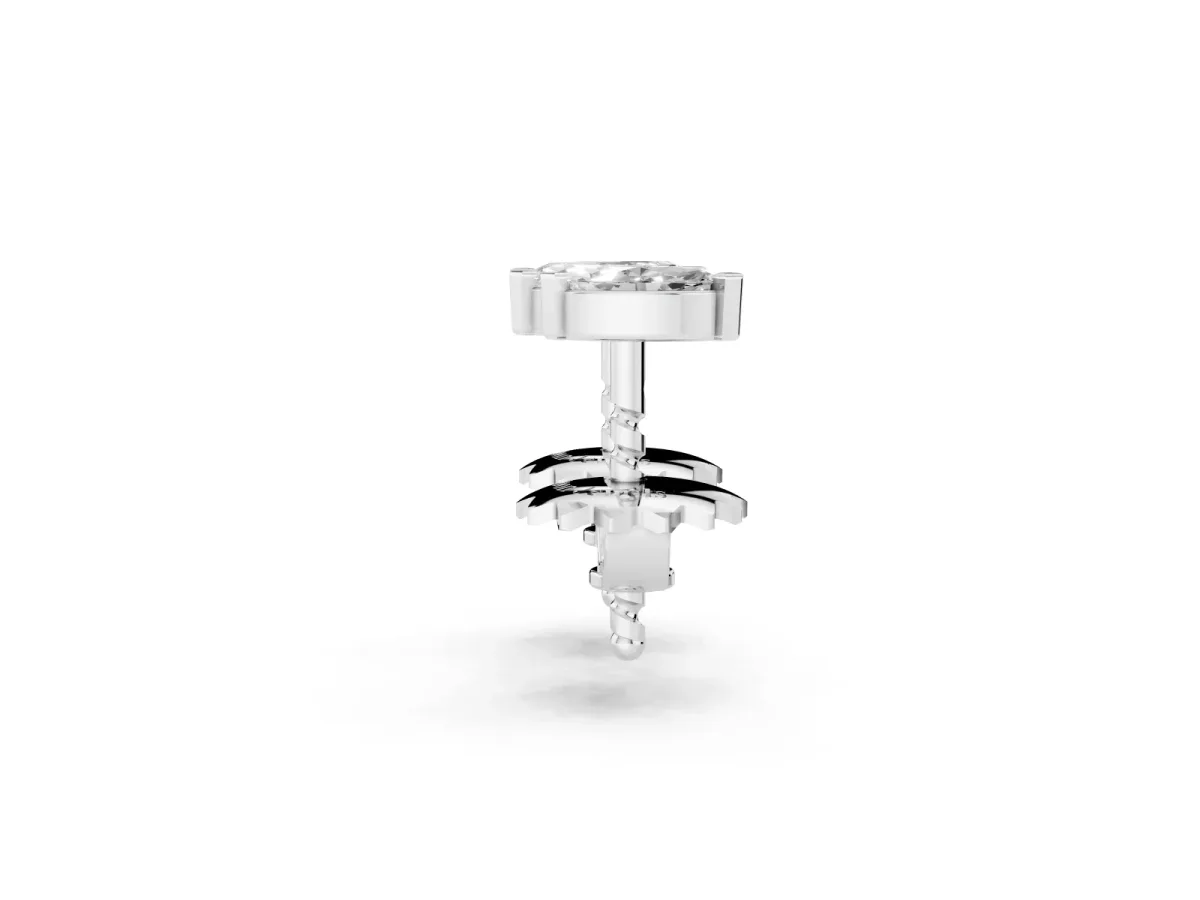 Marquise Diamond Two Stone Stud Earrings Platinum