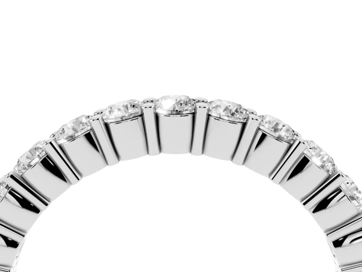 Alternating Round Diamond Promise Ring with Round Diamond Accents Silver