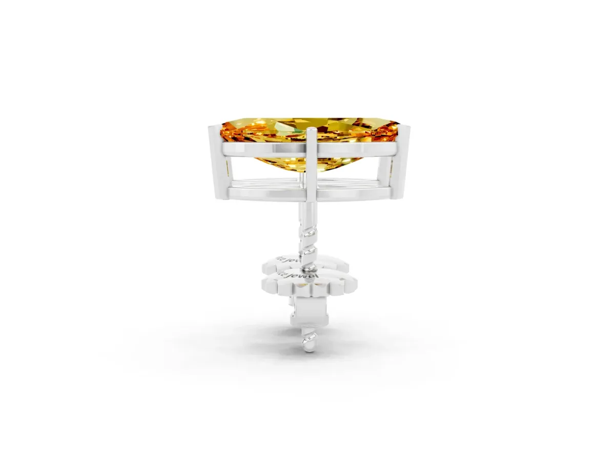 Marquise Cut Citrine Stud Earrings Platinum