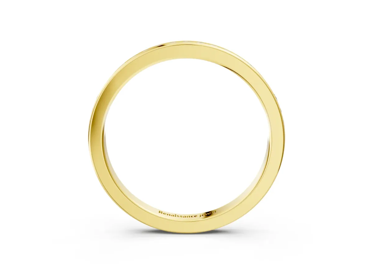 Round Diamond Pavé Set Half-Eternity Band Yellow gold