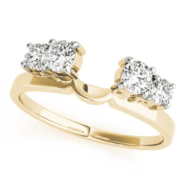 Four-Stone Round Diamond Open Band with Prong Setting Yellow gold