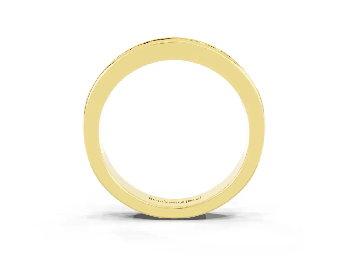 Channel Set Princess Cut Citrine Eternity Band Yellow gold