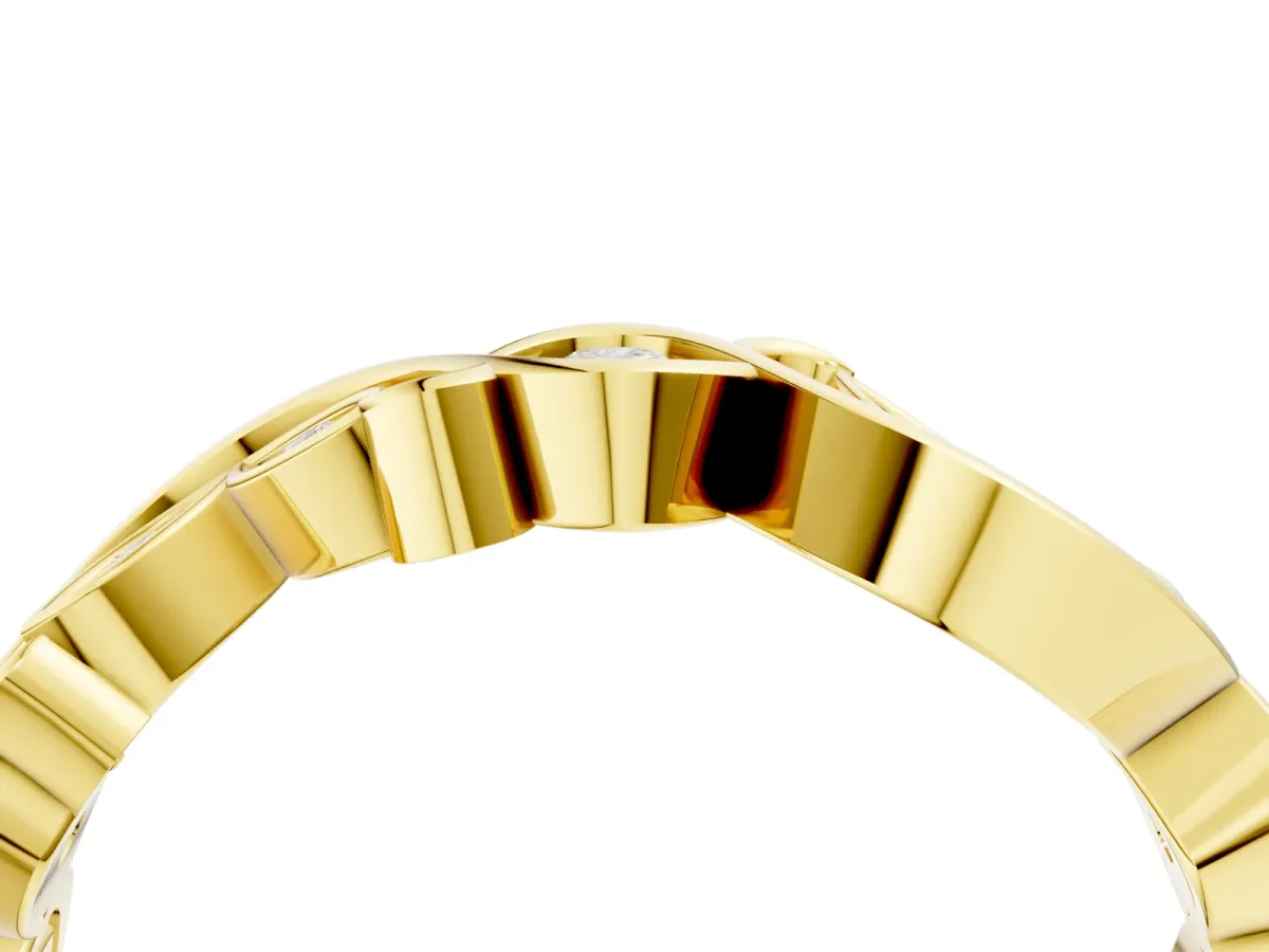 Marquise and Round Diamond Infinity Eternity Band with Bezel Setting Yellow gold