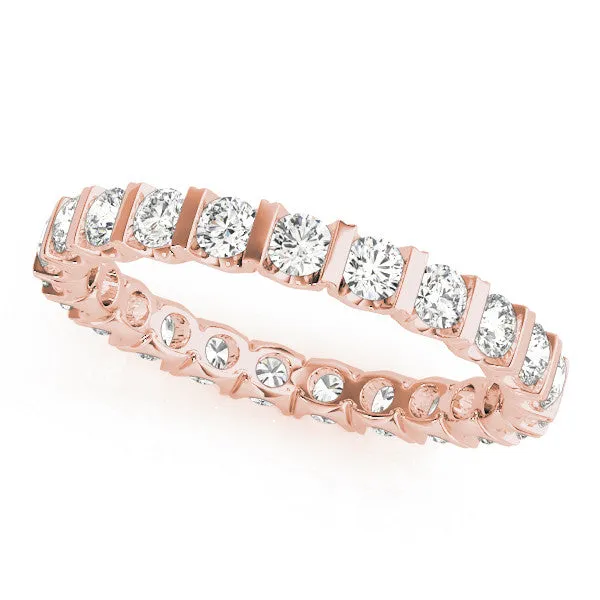 Round-Cut Diamond Eternity Band with Channel Setting Rose gold